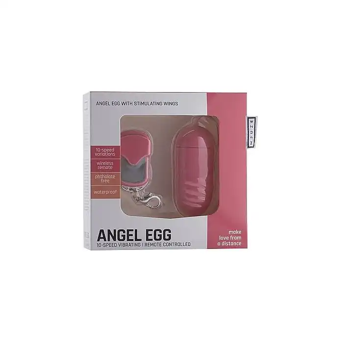 Розовое виброяйцо Angel Egg с пультом ДУ - Mjuze. Фотография 3.