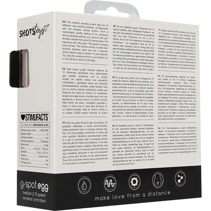 Чёрное радиоуправляемое виброяйцо Vibrating G-spot Egg medium - Shots Toys. Фотография 7.
