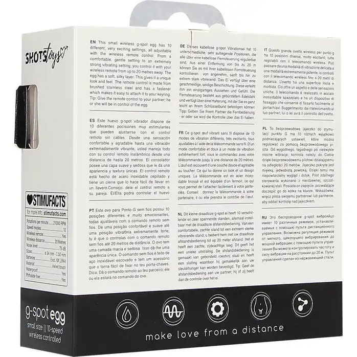 Чёрное виброяйцо G-spot Egg Small - Shots Toys. Фотография 7.