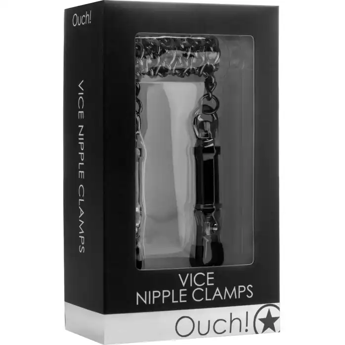 Чёрные зажимы для сосков Vice Nipple Clamps - Ouch!. Фотография 2.