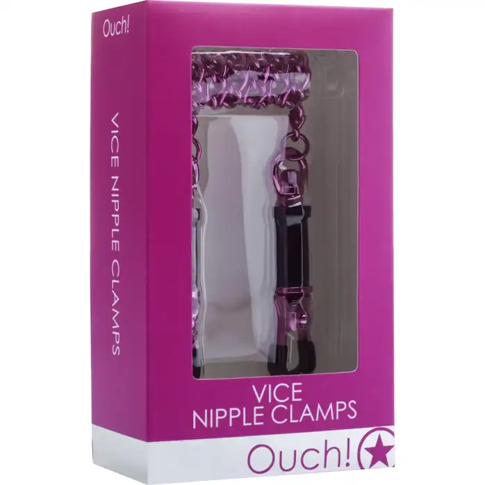 Розовые зажимы для сосков Vice Nipple Clamps - Ouch!. Фотография 2.