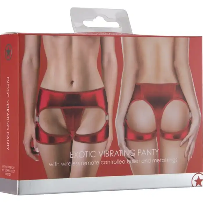 Красные трусики с вибрацией Exotic Vibrating Panty - Ouch!. Фотография 5.