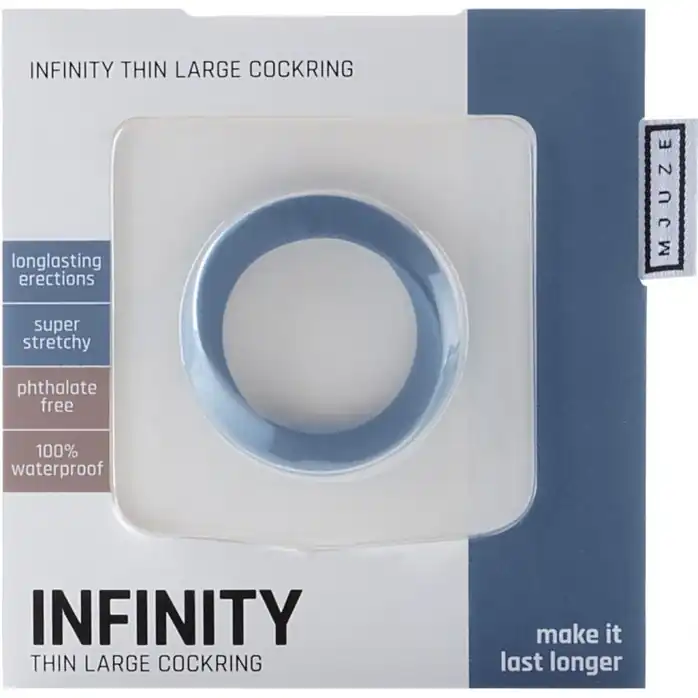 Синее эрекционное кольцо Infinity Thin Large - Mjuze. Фотография 2.