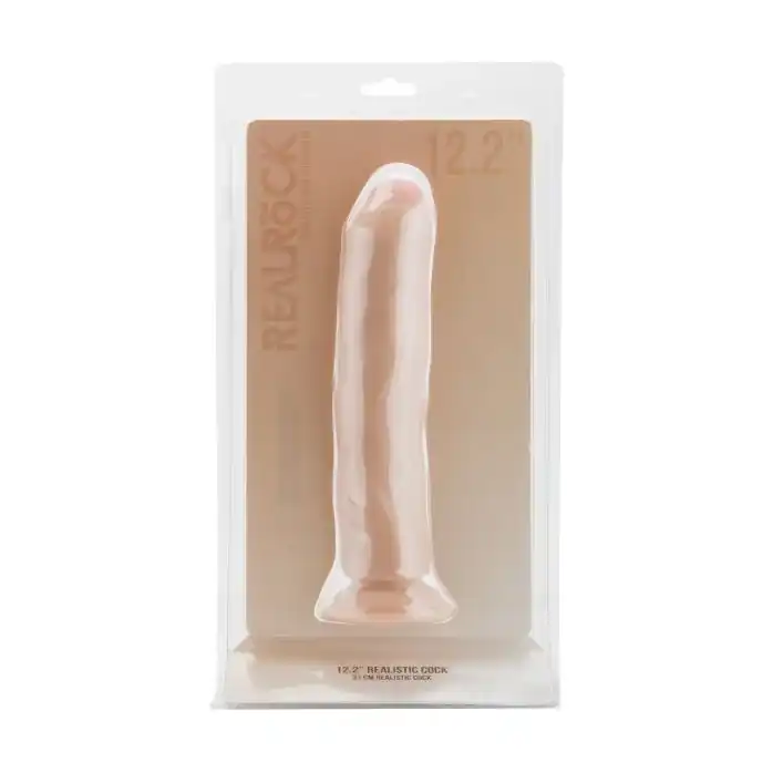 Телесный фаллоимитатор Realistic Cock 12,2 Inch No Scrotum - RealRock. Фотография 2.