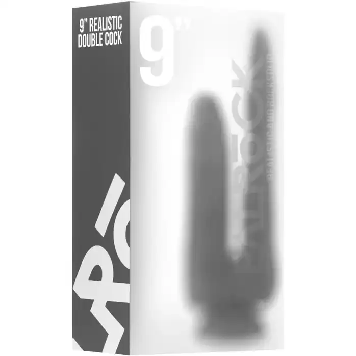 Прозрачный анально-вагинальный фаллоимитатор Realistic Double Cock 9 Inch - 23 см - RealRock. Фотография 2.
