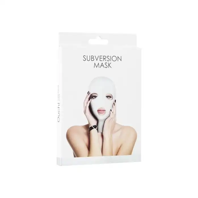Белая маска на голову с прорезями Subversion Mask - Ouch!. Фотография 2.