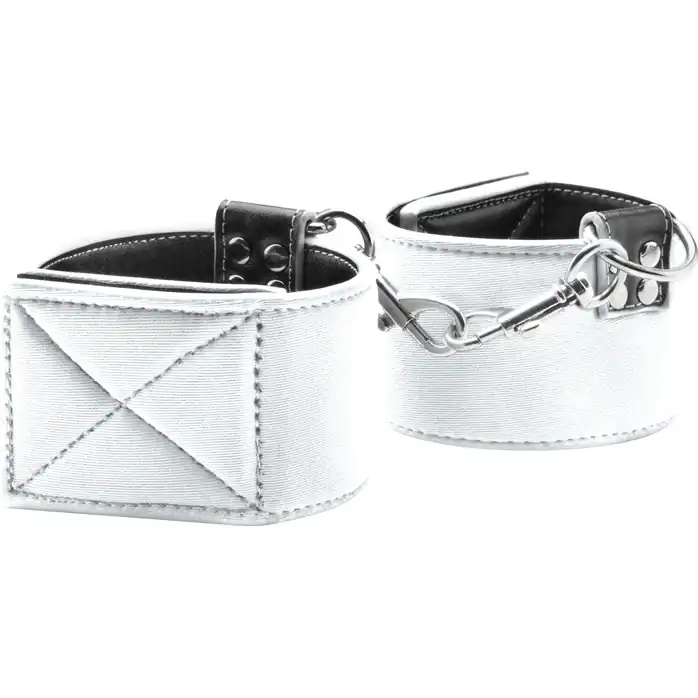 Чёрно-белые двусторонние оковы на ноги Reversible Ankle Cuffs - Ouch!