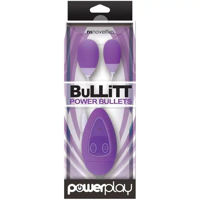 Два фиолетовых виброяйца с пультом управления вибрацией BuLLiTT Double - Power Play. Фотография 2.
