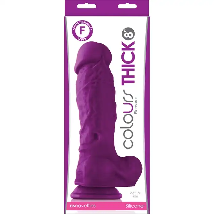 Фиолетовый фаллоимитатор Pleasures Thick 8 Dildo - 23,8 см - Colours. Фотография 2.