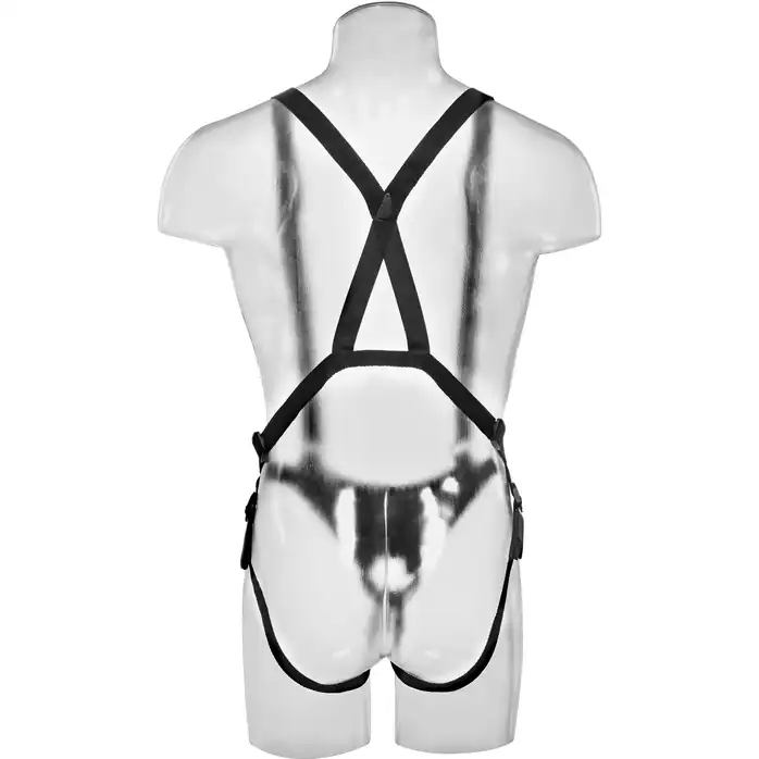 Страпон-система с телесной насадкой 12 Hollow Strap-On Suspender System - 30 см - King Cock. Фотография 5.