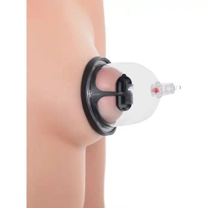 Вакуумная помпа и 2 чаши для сосков Deluxe Vibrating Nipple Pleasure Cups с вибрацией - Fetish Fantasy Series. Фотография 5.
