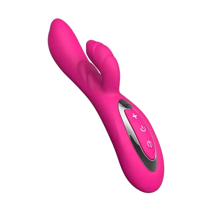 Розовый вибратор Nalone Touch2 с клиторальным стимулятором - 21,8 см. Фотография 2.