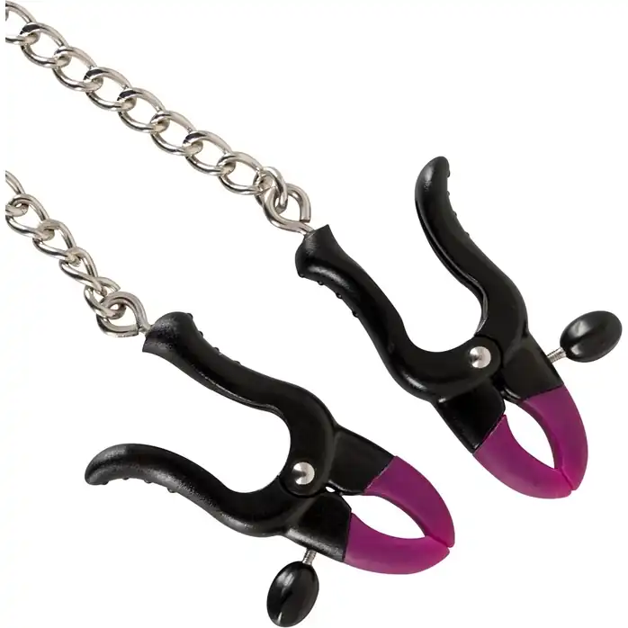 Зажимы на соски Silicone Nipple Clamps с цепочкой - Bad Kitty. Фотография 3.
