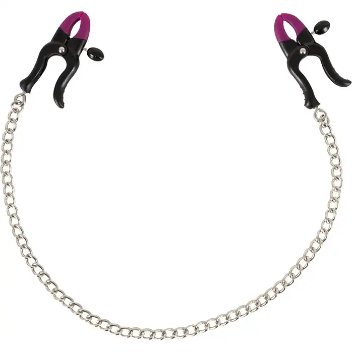 Зажимы на соски Silicone Nipple Clamps с цепочкой - Bad Kitty