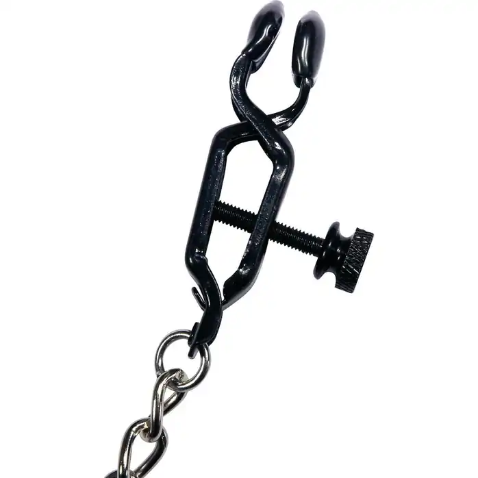 Цепочка с зажимами на соски и с подвеской-утяжелителем Nipple Weights - Bad Kitty. Фотография 2.