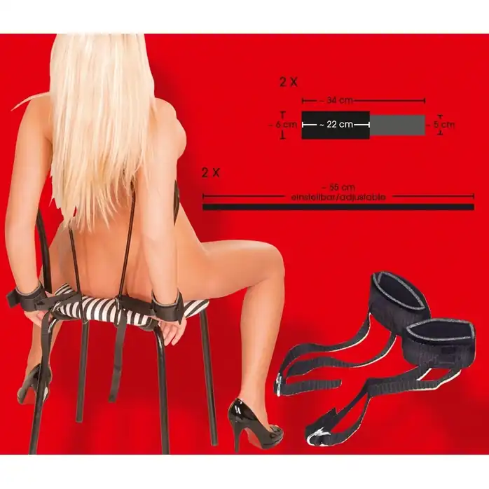 Манжеты с лентами для фиксации Bad Kitty Handtights - Bad Kitty. Фотография 3.