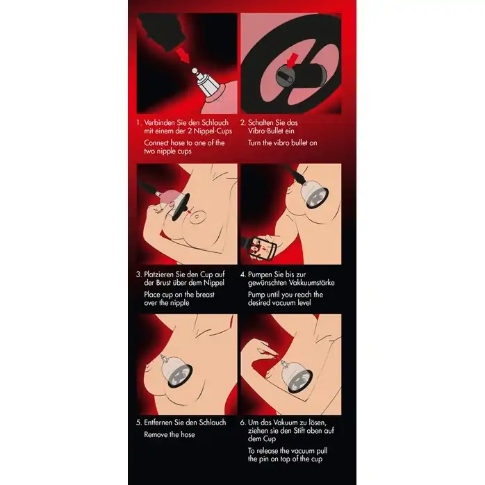 Вакуумная помпа для сосков с вибрацией Bad Kitty Vibrating Nipple Cups - Bad Kitty. Фотография 5.