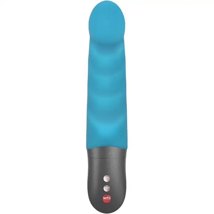 Бирюзовый вибратор Abby G с загнутым кончиком - 18,9 см. Фотография 2.