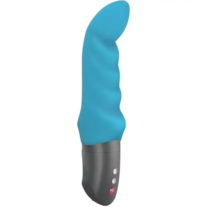 Бирюзовый вибратор Abby G с загнутым кончиком - 18,9 см