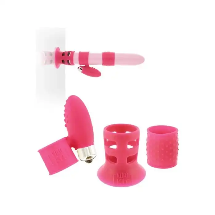 Набор розовых насадок на вибратор Vibrator Upgrade Kit