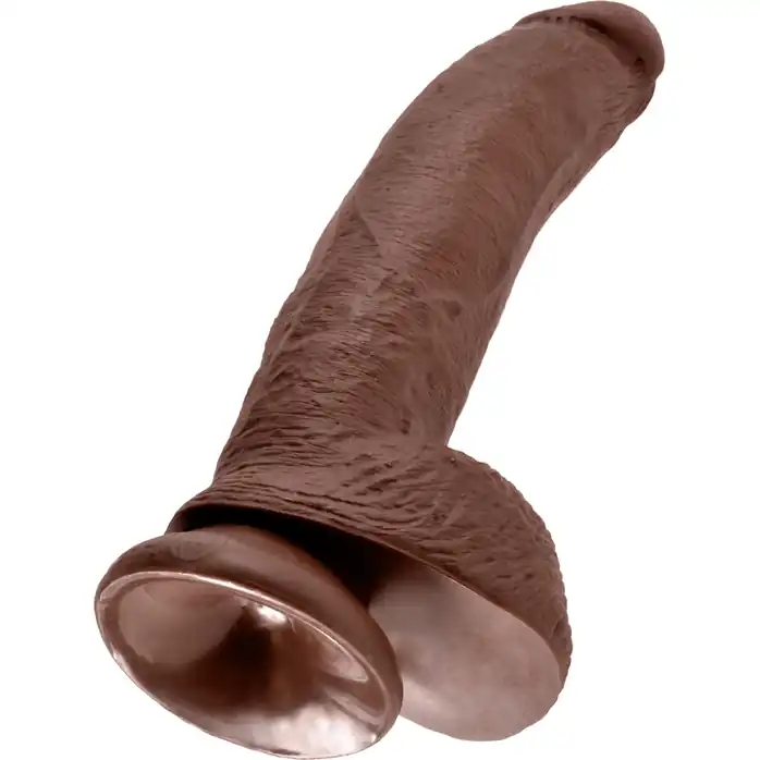 Коричневый фаллоимитатор 9 Cock with Balls - 22,9 см - King Cock. Фотография 8.