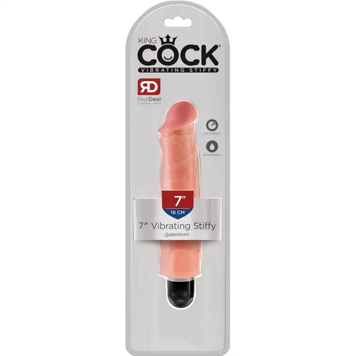 Телесный вибратор-реалистик 7 Vibrating Stiffy - 21,6 см - King Cock. Фотография 2.