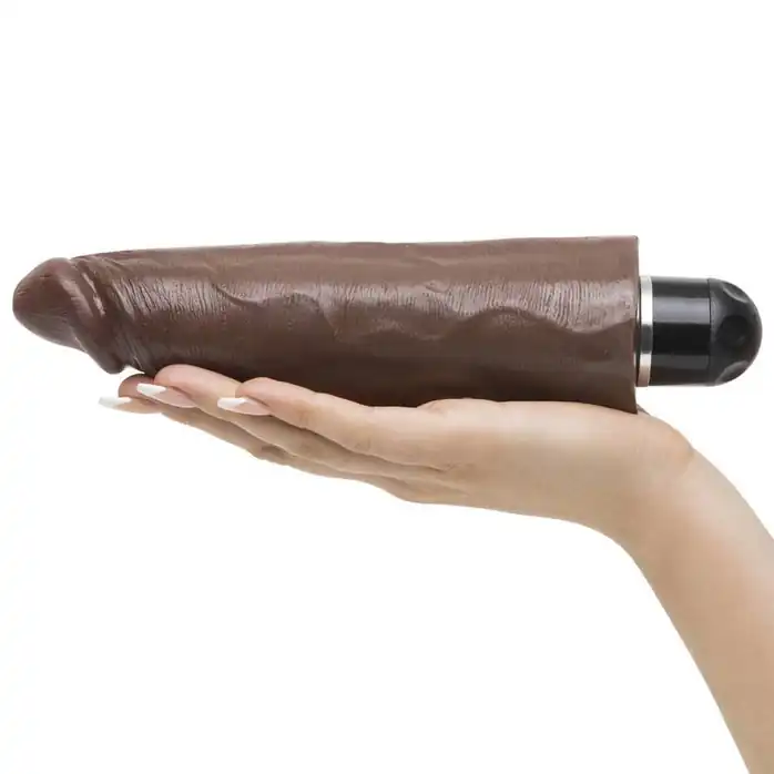 Коричневый вибратор-реалистик 8 Vibrating Stiffy - 24,8 см - King Cock. Фотография 2.