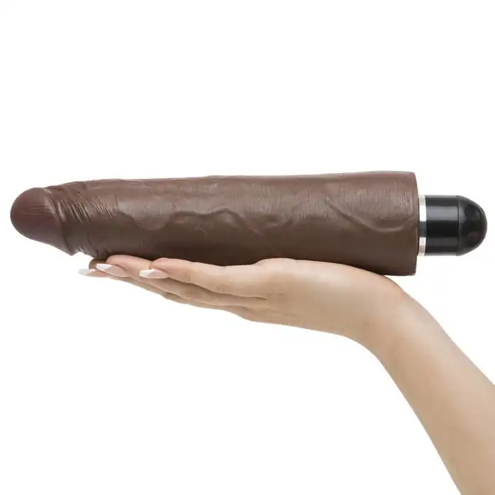 Коричневый вибратор-реалистик 9 Vibrating Stiffy - 27,9 см - King Cock. Фотография 2.