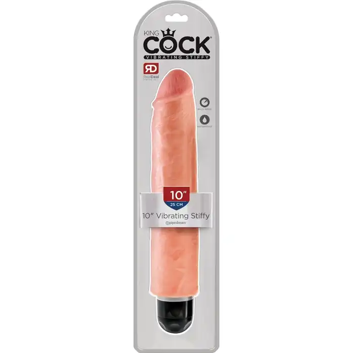 Телесный вибратор-реалистик 10 Vibrating Stiffy - 30,5 см - King Cock. Фотография 4.