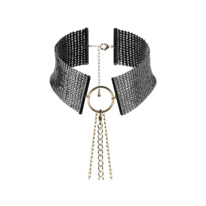 Чёрный ошейник с цепочками Desir Metallique Collar