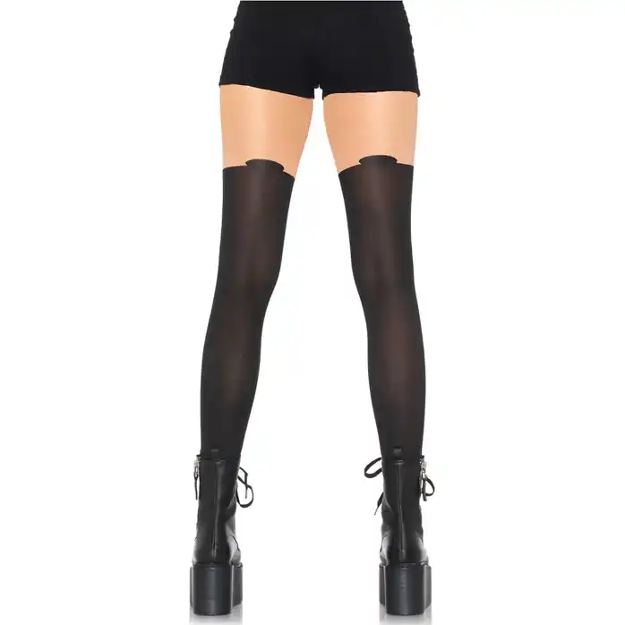 Колготки с имитацией чулок с мишками SPANDEX BLACK BEAR PANTYHOSE. Фотография 2.