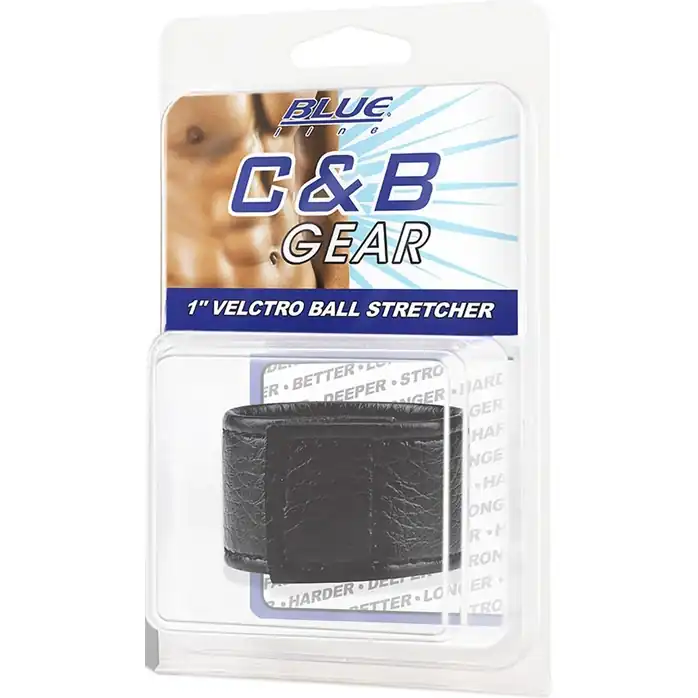 Чёрная утяжка на мошонку 1 Velcro Ball Stretcher. Фотография 2.