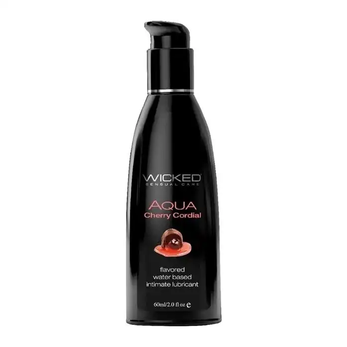 Лубрикант WICKED AQUA Cherry Cordial с ароматом вишневого ликера - 60 мл