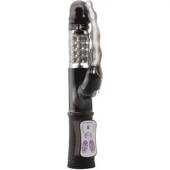 Чёрный анально-вагинальный вибратор Vibro Bead - 22,6 см - Shots Toys