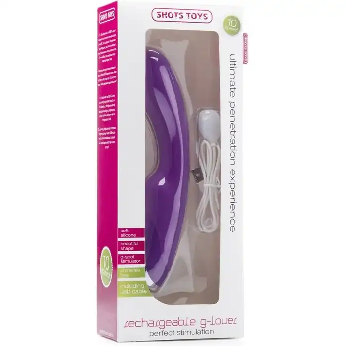 Фиолетовый перезаряжаемый вибратор Rechargeable G-Lover - 21 см - Shots Toys. Фотография 2.