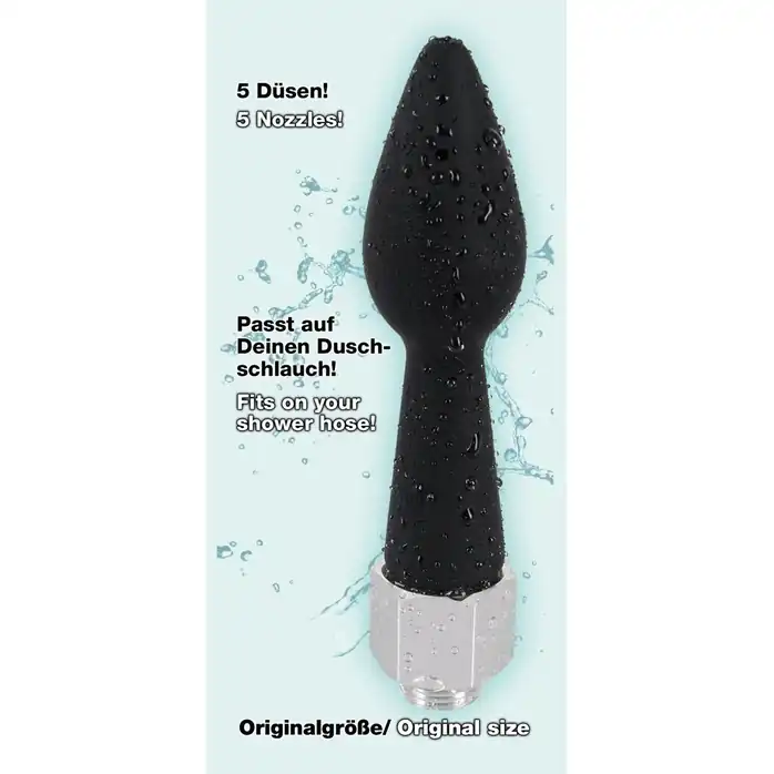 Чёрная анальная насадка для душа Anal Douche Rear Splash - You2Toys. Фотография 8.