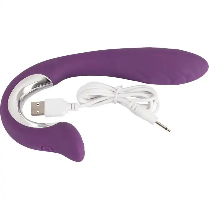 Перезаряжаемый вибратор с клиторальным стимулятором Javida Vibe with Clit Stimulator - 18,5 см - JAVIDA. Фотография 3.