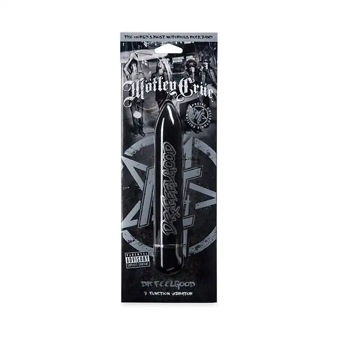 Чёрный классический вибратор Motley Crue Dr Feelgood - 18,4 см. Фотография 3.