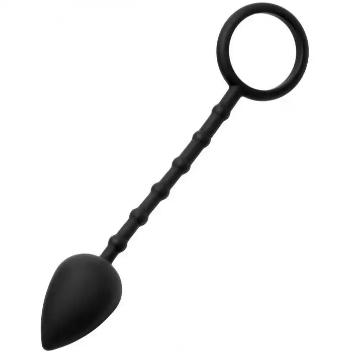 Эрекционное кольцо с каплевидной анальной пробкой Imbed Silicone Anal Plug and Cock Ring - Master Series