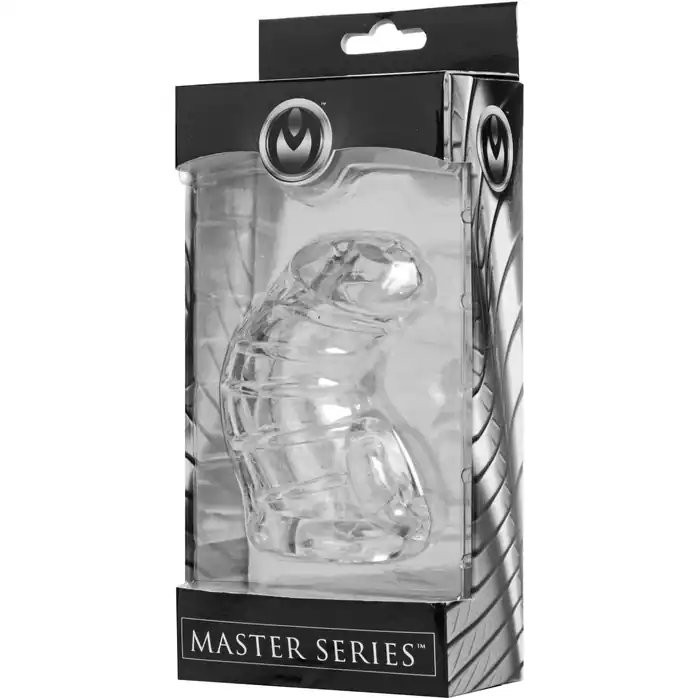 Насадка для ограничения эрекции Detained Soft Body Chastity Cage - Master Series. Фотография 4.
