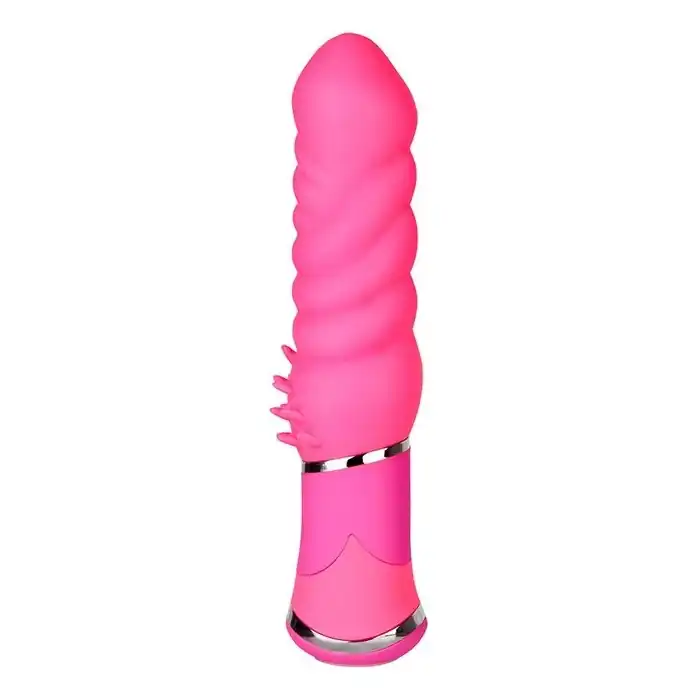 Розовый анальный вибратор с шипиками BOOTYFUL TWISTED TICKLER VIBE PINK - Bootyful
