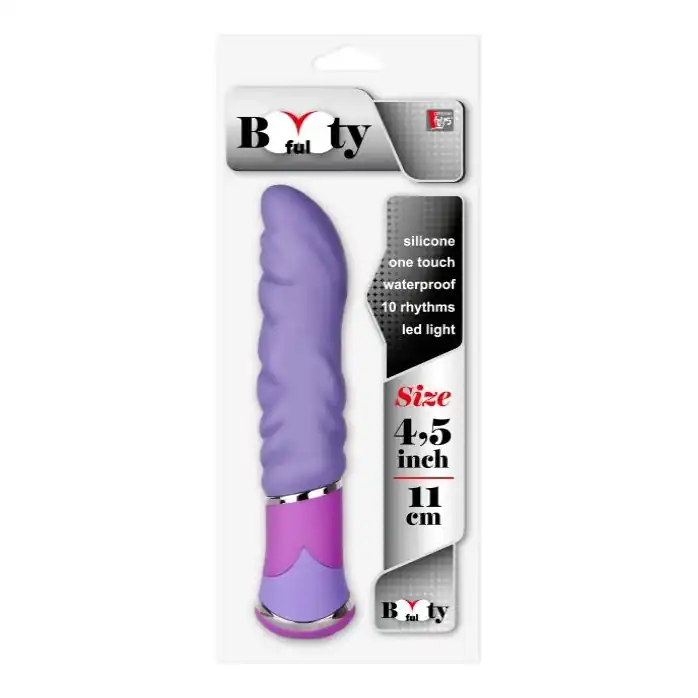 Фиолетовый анальный вибратор с рельефом BOOTYFUL WAVED VIBE PURPLE - Bootyful. Фотография 2.