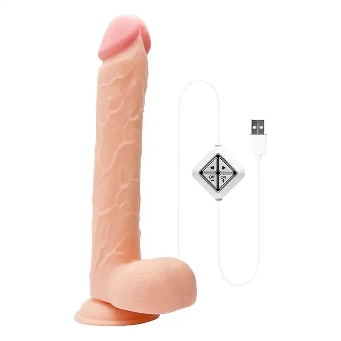Телесный USB-вибратор BIGSTUFF DUAL MOTOR 11INCH - 28 см - BigStuff