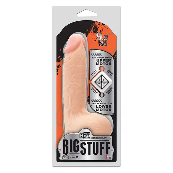 Телесный USB-вибратор BIGSTUFF DUAL MOTOR 9.5INCH - 24 см - BigStuff. Фотография 2.