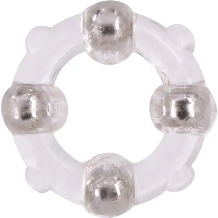 Эрекционное кольцо с 4 бусинами MENZSTUFF STUD RING CLEAR - MenzStuff