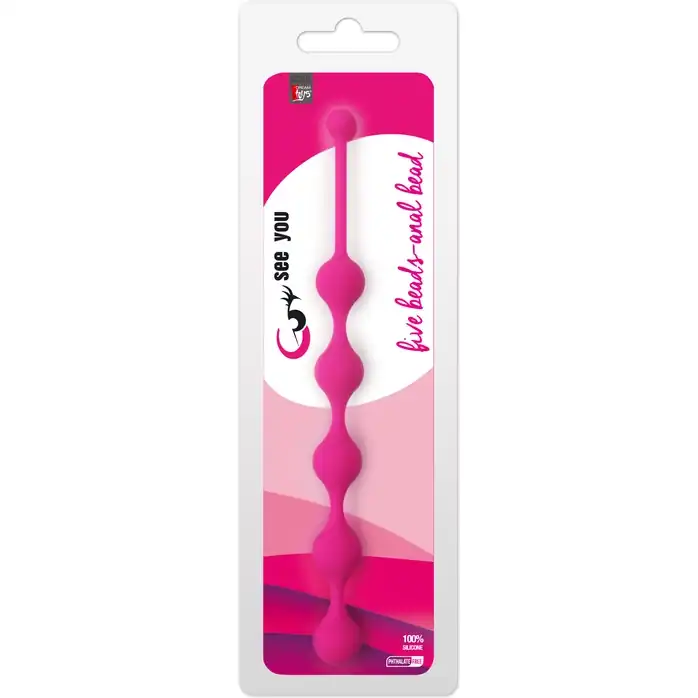 Розовая анальная цепочка SEE YOU FIVE BEADS ANAL - 28,1 см - See You. Фотография 2.