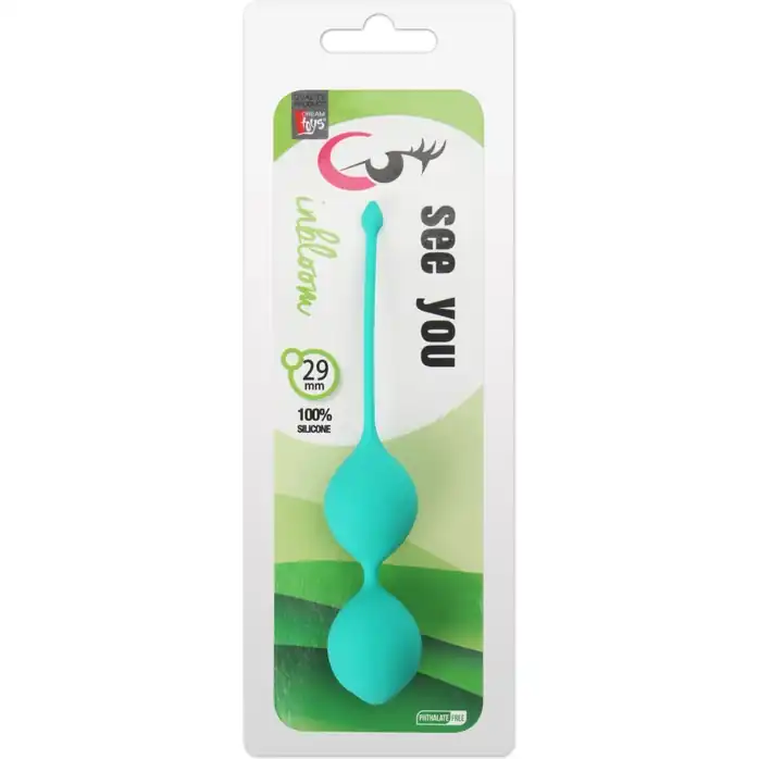 Зеленые вагинальные шарики SEE YOU IN BLOOM DUO BALLS 29MM - See You. Фотография 2.