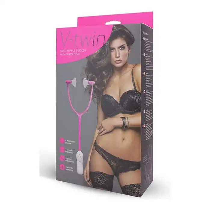 Вакуумный массажёр для сосков V TWIN AUTO NIPPLE SUCKER WITH VIBRATION. Фотография 2.