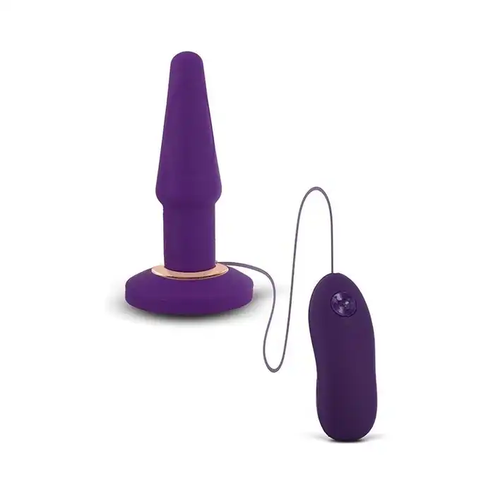 Фиолетовая анальная вибропробка APEX BUTT PLUG LARGE PURPLE - 15 см