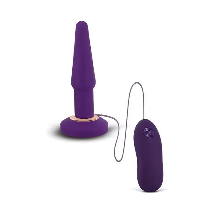 Фиолетовая анальная вибропробка APEX BUTT PLUG SMALL PURPLE - 14 см